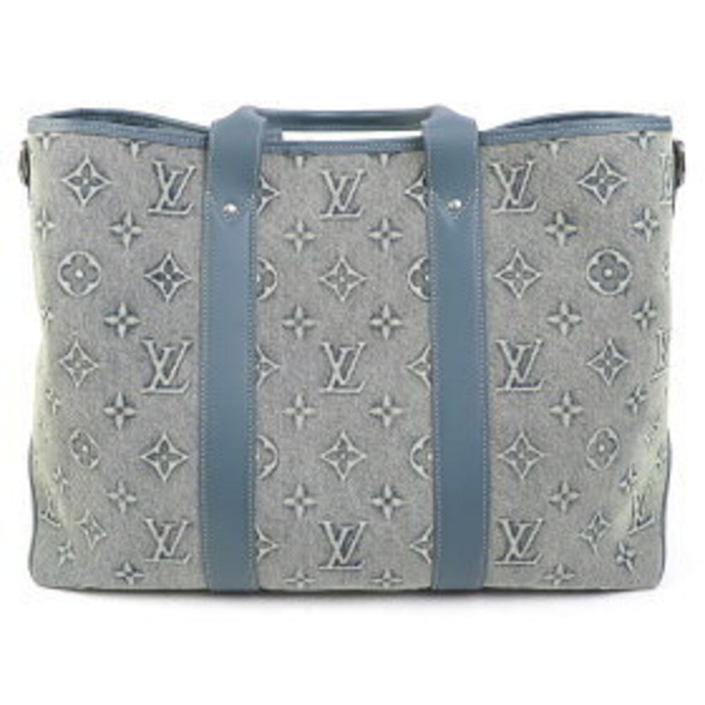 Louis Vuitton Weekend Tote NM Monogram Denim Canvas Shopping LV WEEK END - Picture 3 of 9